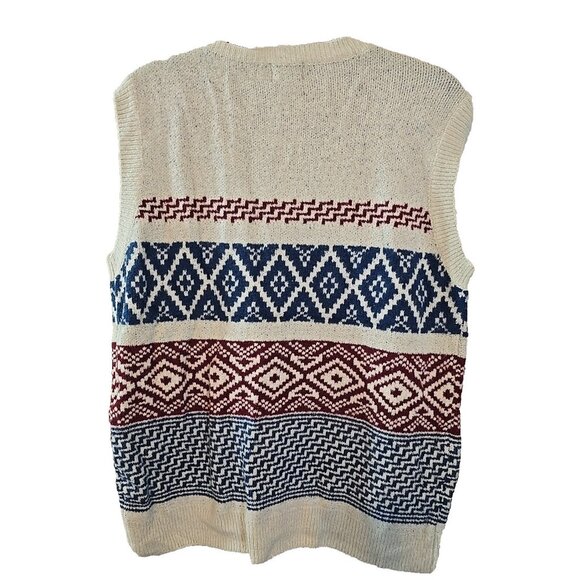Pol Womens knit Sweater Vest Crew Neck Button Up front Sleeveless Stretch Size L - Picture 2 of 13